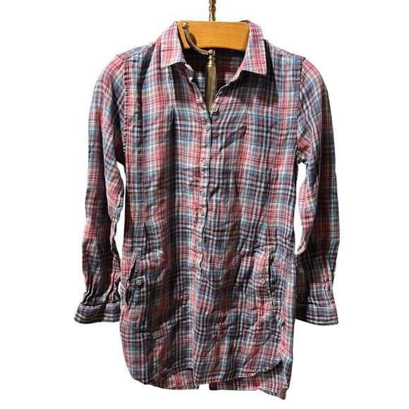 Toad&Co Lot/Bundle of Two Plaid Button-Up Mixo Tunics Multicolor Small - Picture 11 of 16